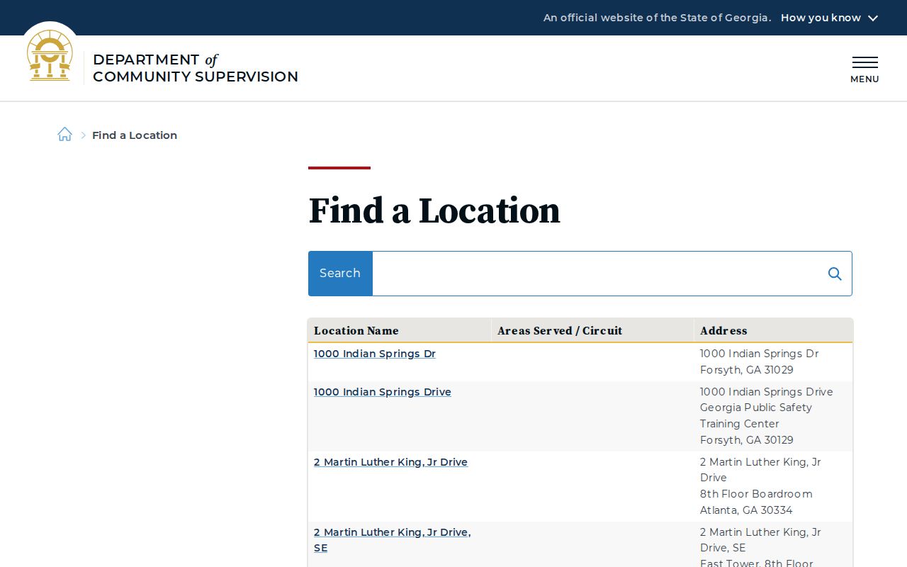 Camak criminal history community supervision office locator