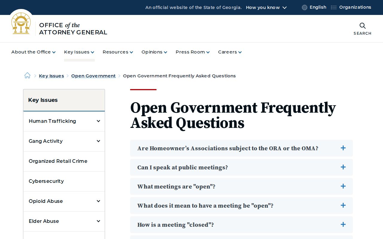 Warrenton criminal history Georgia open government guidance